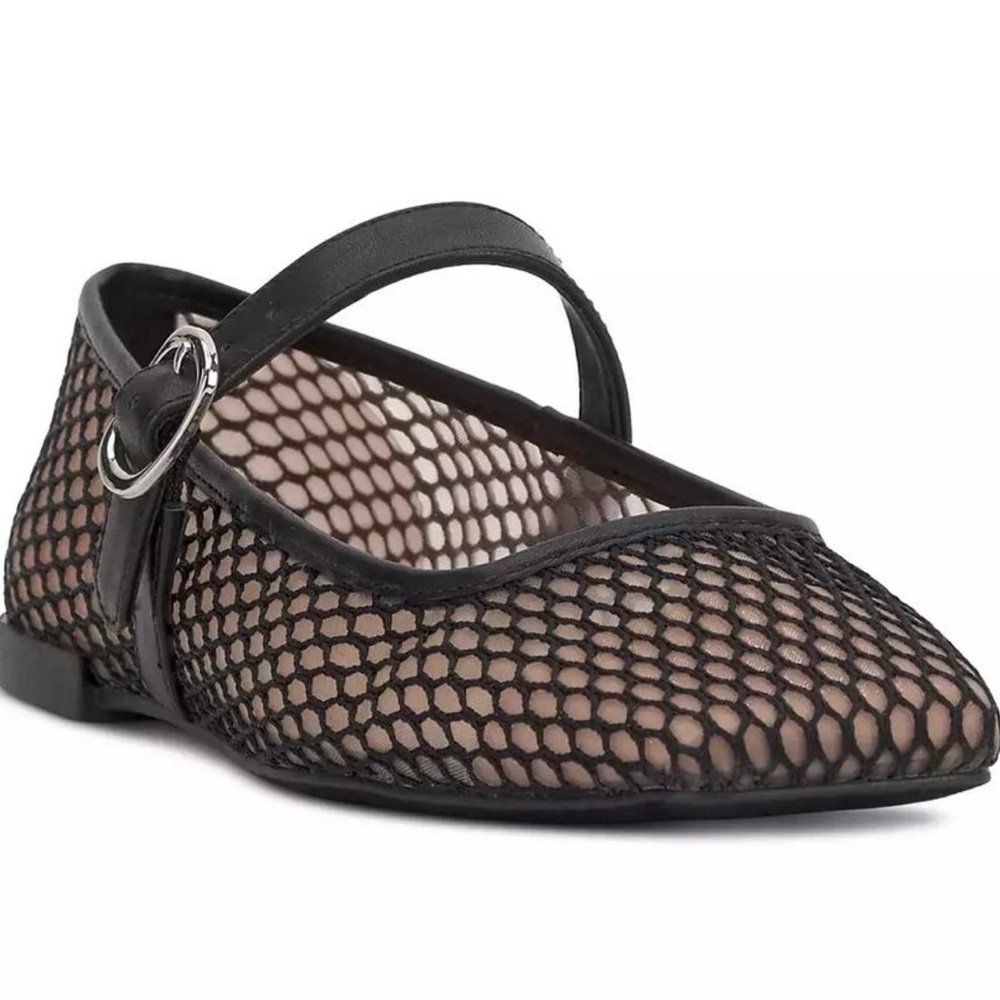 INC International Concepts Black Mesh Mary Jane Flats